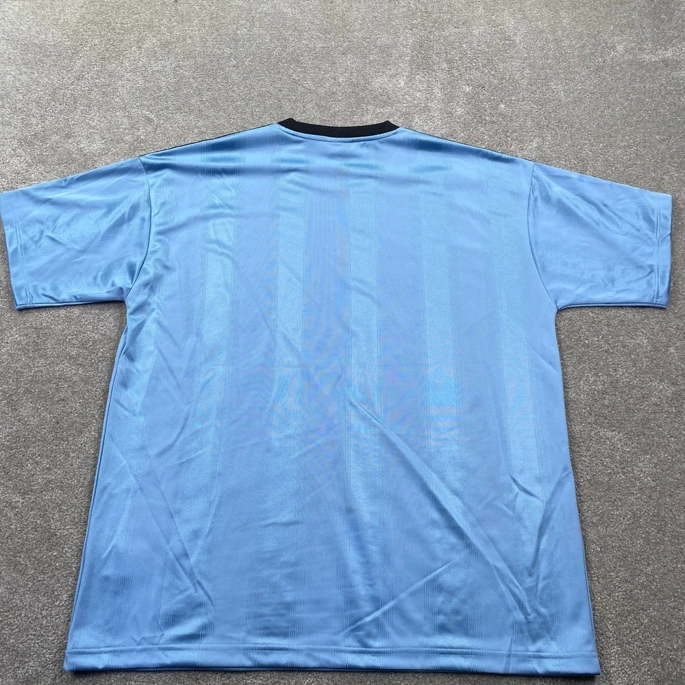 Adidas Jacquard Jersey Mens Large Ash Blue Black Trefoil Stripe JW5879